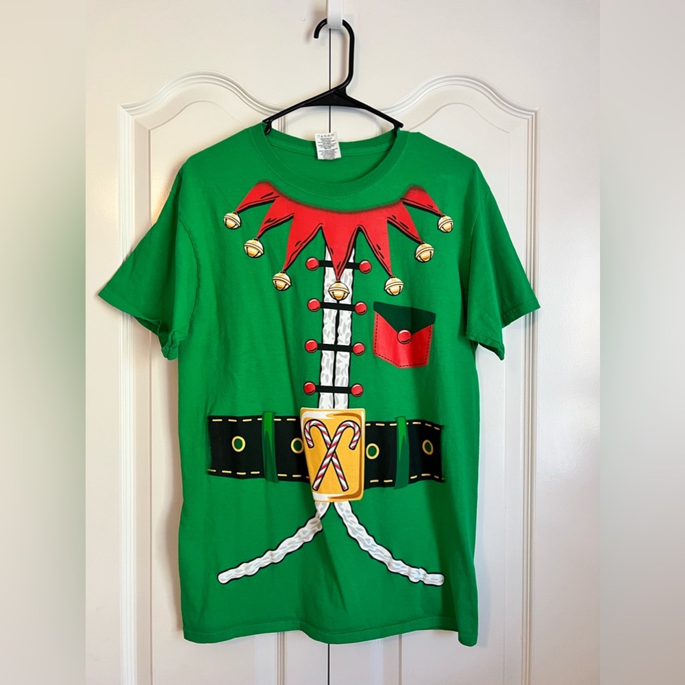 Dec. 25th Medium Elf Jester Christmas Short Sleeve Tee Shirt